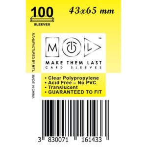 MTL Sleeves 43x65mm 100pcs Soft