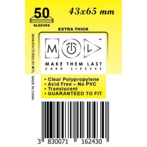 MTL Sleeves 43x65mm 50pcs Thick