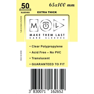 MTL Sleeves 65x100mm 50pcs Thick