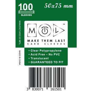 MTL Sleeves 50x75mm 100pcs Soft