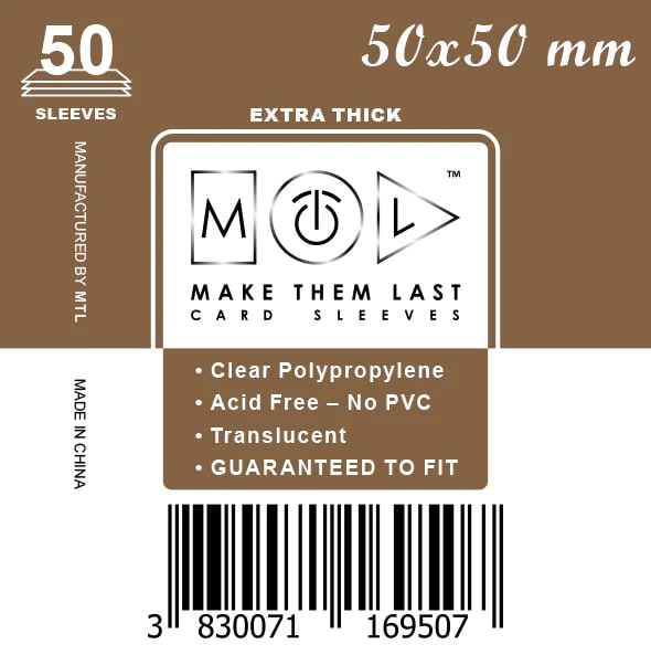 MTL Sleeves 50x50mm 50pcs Thick