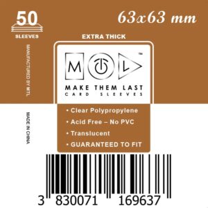 MTL Sleeves 63x63mm 50pcs Thick