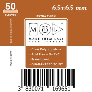 MTL Sleeves 65x65mm 50pcs Thick