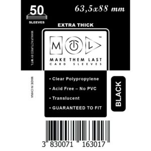 MTL Sleeves 63,5x88mm 50pcs Black Thick