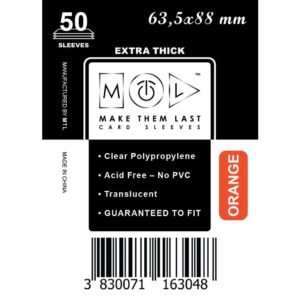 MTL Sleeves 63,5x88mm 50pcs Orange Thick